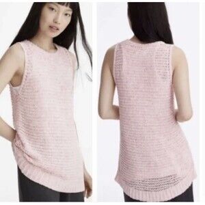 Lou & Grey Woman’s Small Light Pink Crochet Knit Sleeveless Top